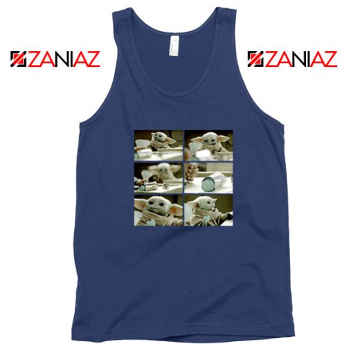 Cookie Stealer Grogu Mandalorian Navy Blue Tank Top