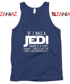 If I Was a Jedi Vintage Navy Blue Tank Tops