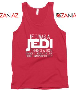 If I Was a Jedi Vintage Red Tank Tops