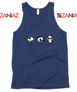 Roll Panda Animal Navy Blue Tank Top