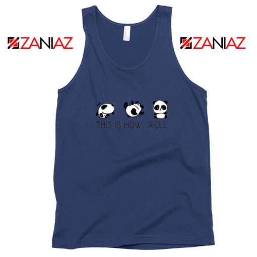 Roll Panda Animal Navy Blue Tank Top