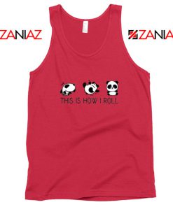 Roll Panda Animal Red Tank Top