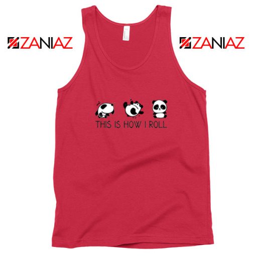 Roll Panda Animal Red Tank Top