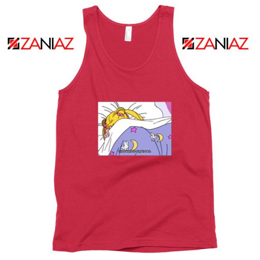 Sailor Moon Stay In Bed Graphic Red Tank Top