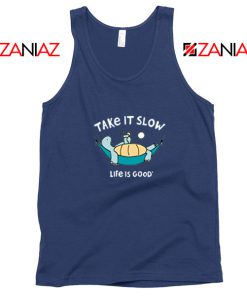 Turtle Relax Life Is Good New Navy Blue Tank Top