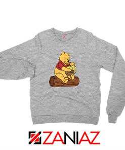 Winnie The Pooh Cartoon Sport Grey Sweatshirt