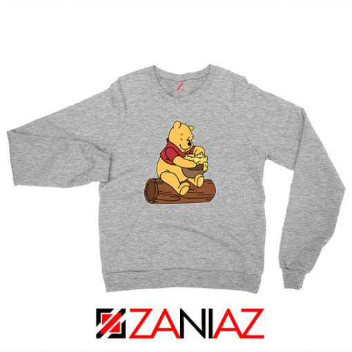 Winnie The Pooh Cartoon Sport Grey Sweatshirt