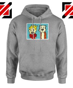 Calvin and Hobbes Cartoon Sport Grey Hoodie