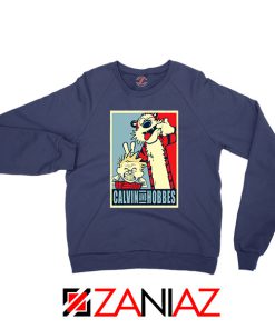 Calvin and Hobbes Smile Navy Blue Sweatshirt