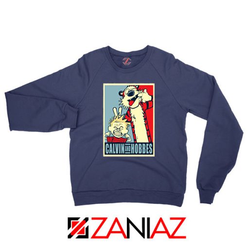 Calvin and Hobbes Smile Navy Blue Sweatshirt