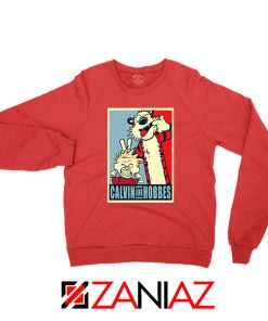 Calvin and Hobbes Smile Red Sweatshirt