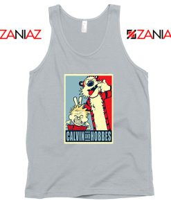 Calvin and Hobbes Smile SPort Grey Tank Top