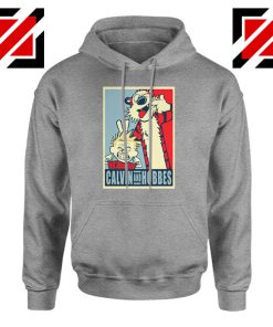 Calvin and Hobbes Smile Sport Grey Hoodie