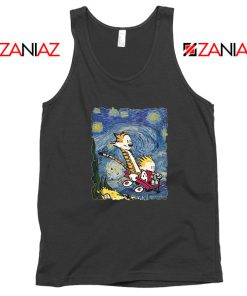 Calvin and Hobbes Stary Night Black Tank Top