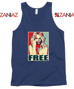 Free Britney Pop Art Cheap Navy Blue Tank Top