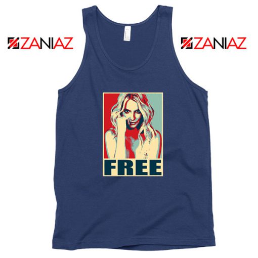 Free Britney Pop Art Cheap Navy Blue Tank Top