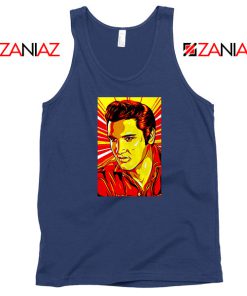 Elvis Presley Cheap Rock n Roll Navy Blue Tank Top