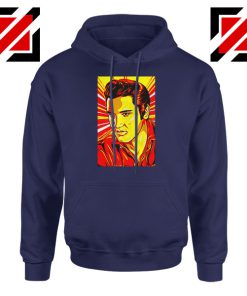 Elvis Presley New Rock n Roll Navy Blue Hoodie