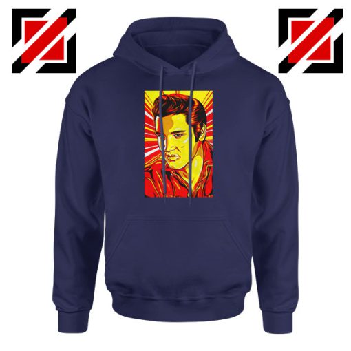 Elvis Presley New Rock n Roll Navy Blue Hoodie