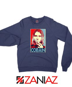 Kurt Cobain Legend Singer Nice Navy Blue Sweatshirt