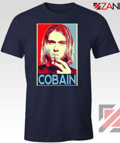 Kurt Cobain Singer Legend Navy Blue Tshirt