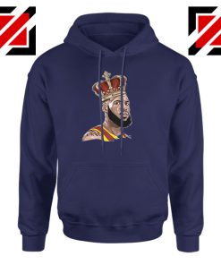 Lebron James Art NBA Shop Navy Blue Hoodie