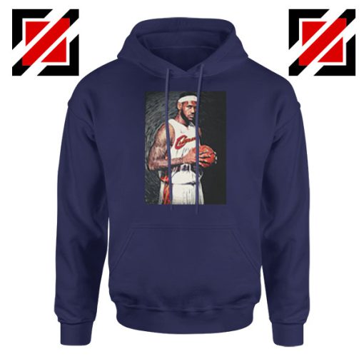 Lebron James Baseball Art Best Navy Blue Hoodie