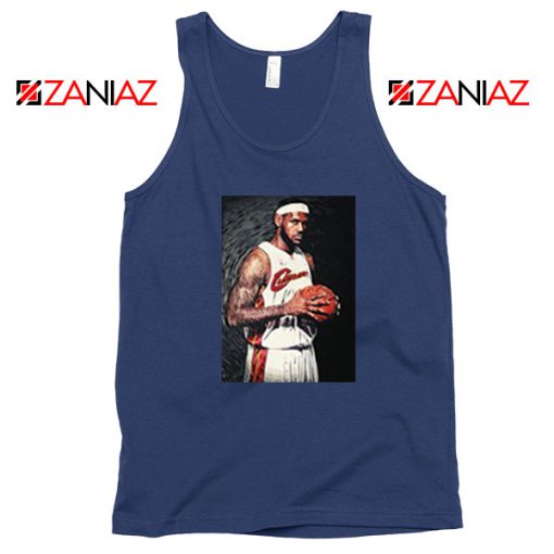 Lebron James Baseball Art New Navy Blue Tank Top