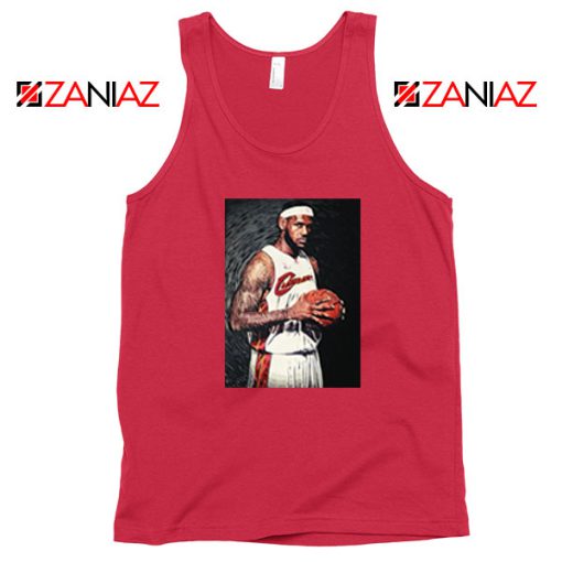 Lebron James Baseball Art New Red Tank Top