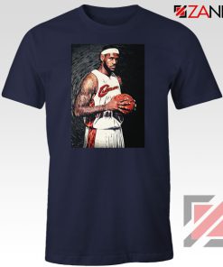 Lebron James Baseball Art Nice Navy Blue Tshirt