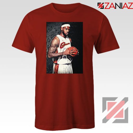 Lebron James Baseball Art Nice Red Tshirt