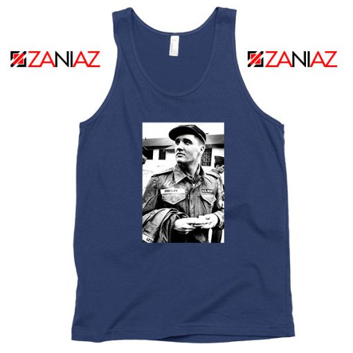 New Elvis Presley US Army Cheap Navy Blue Tank Top