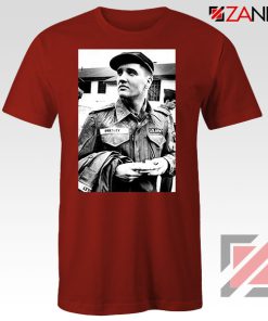 New Elvis Presley US Army Design Red Tshirt