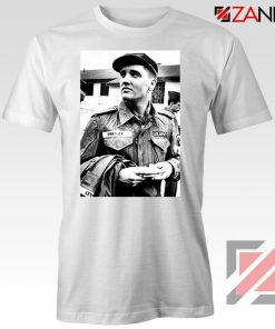 New Elvis Presley US Army Design White Tshirt