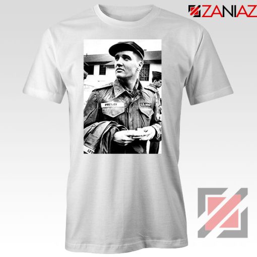 New Elvis Presley US Army Design White Tshirt