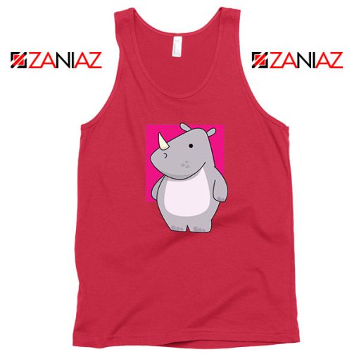 Team Building Rhino Mascot Red Tank Top