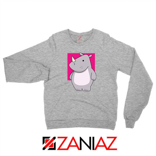 Team Building Rhino Mascot Sport Grey Sweatshirt