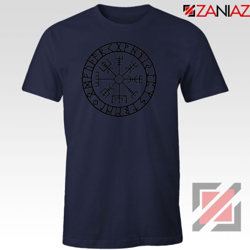 Vegvisir Compass Magical Stave Navy Blue Tshirt