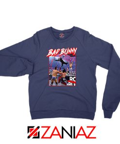 Bad Bunny Rapper Vintage WWE Navy Blue Sweatshirt