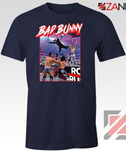 Bad Bunny Rapper Vintage WWE Navy Blue Tshirt