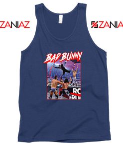 Bad Bunny Rapper WWE Navy Blue Tank Top