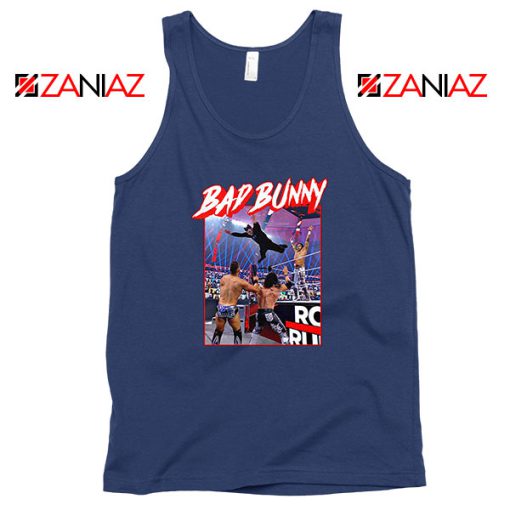 Bad Bunny Rapper WWE Navy Blue Tank Top