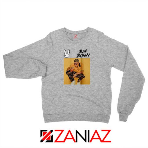 Bad Bunny Yellow Rap Grey Sweatshirt