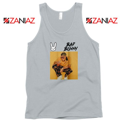 Bad Bunny Yellow Rap Grey Tank Top