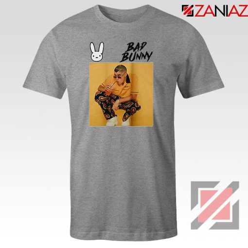 Bad Bunny Yellow Rap Grey Tshirt