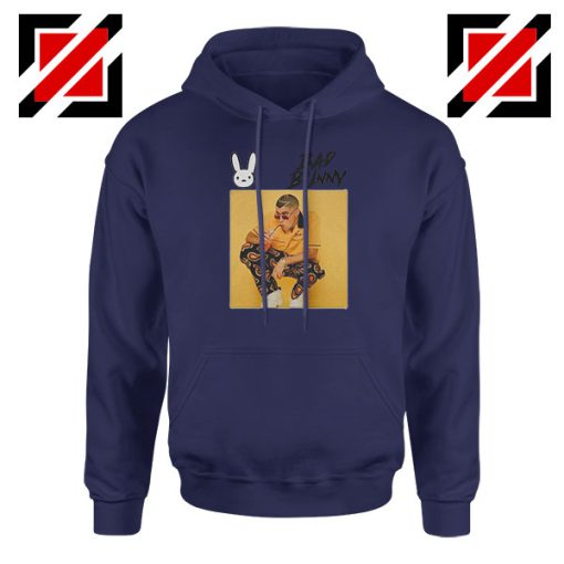 Bad Bunny Yellow Rap Navy Blue Hoodie