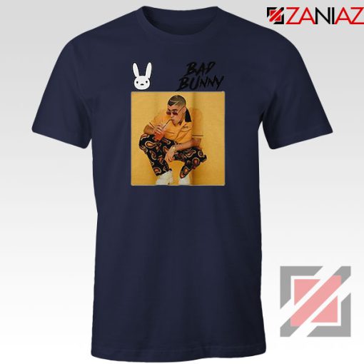 Bad Bunny Yellow Rap Navy Blue Tshirt