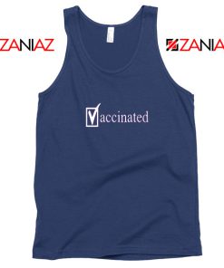 Covid Vaccinated 2021 Navy Blue Tank Top