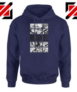 Marvel Superhero Panels Navy Blue Hoodie