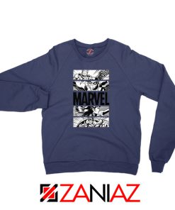 Marvel Superhero Panels Navy Blue Sweatshirt